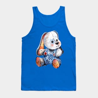 Dog Stuffed Watercolor Tank Top